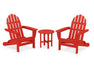 Polywood Polywood Classic Folding Adirondack 3-Piece Set Sunset Red Adirondack Chair PWS214-1-SR 845748070911