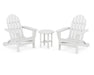 Polywood Polywood Classic Folding Adirondack 3-Piece Set White Adirondack Chair PWS214-1-WH 845748071222