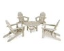 Polywood Polywood Classic Folding Adirondack 5-Piece Conversation Group Sand Adirondack Chair PWS119-1-SA 845748050296