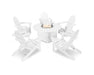 Polywood Polywood Classic Folding Adirondack 6-Piece Conversation Set with Fire Pit Table White Conversation Table PWS414-1-WH 190609066528