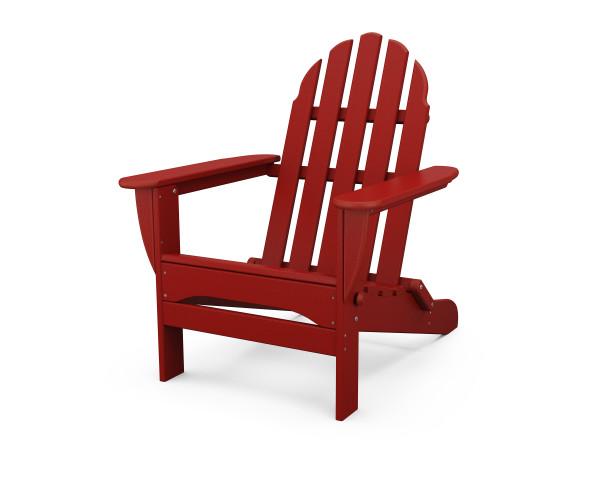 Polywood Polywood Classic Folding Adirondack Chair Crimson Red Adirondack Chair AD5030CR 190609098451