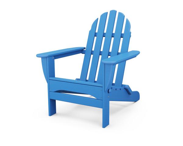 Polywood Polywood Classic Folding Adirondack Chair Pacific Blue Adirondack Chair AD5030PB 845748009928