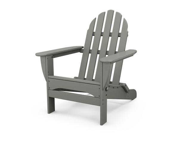 Polywood Polywood Classic Folding Adirondack Chair Slate Grey Adirondack Chair AD5030GY 845748003797