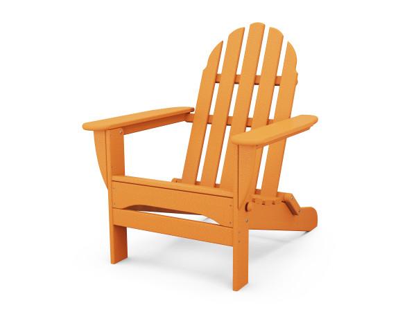 Polywood Polywood Classic Folding Adirondack Chair Tangerine Adirondack Chair AD5030TA 845748009942