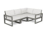 Polywood Polywood EDGE 4-Piece Modular Deep Seating Set Slate Grey / Natural Linen Seating Sets PWS521-2-GY152939 190609145964