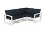 Polywood Polywood EDGE 4-Piece Modular Deep Seating Set White / Marine Indigo Seating Sets PWS521-2-WH145991 190609145957
