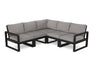Polywood Polywood EDGE 5-Piece Modular Deep Seating Set Black / Grey Mist Seating Sets PWS522-2-BL145980 190609146213