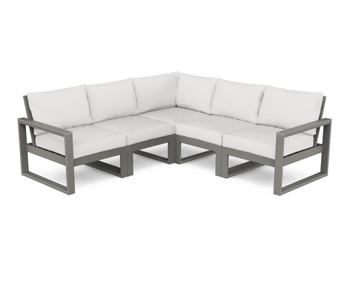 Polywood Polywood EDGE 5-Piece Modular Deep Seating Set Slate Grey / Natural Linen Seating Sets PWS522-2-GY152939 190609146176
