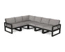 Polywood Polywood EDGE 6-Piece Modular Deep Seating Set Black / Grey Mist Seating Sets PWS523-2-BL145980 190609146411
