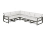 Polywood Polywood EDGE 6-Piece Modular Deep Seating Set Slate Grey / Natural Linen Seating Sets PWS523-2-GY152939 190609146374