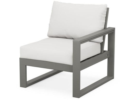 Polywood Polywood EDGE Modular Right Arm Chair Slate Grey / Natural Linen Arm Chair 4601R-GY152939 190609134456