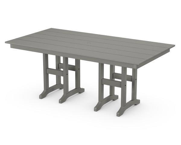 Polywood Polywood Farmhouse 37" x 72" Dining Table Slate Grey Dining Table FDT3772GY 190609136429