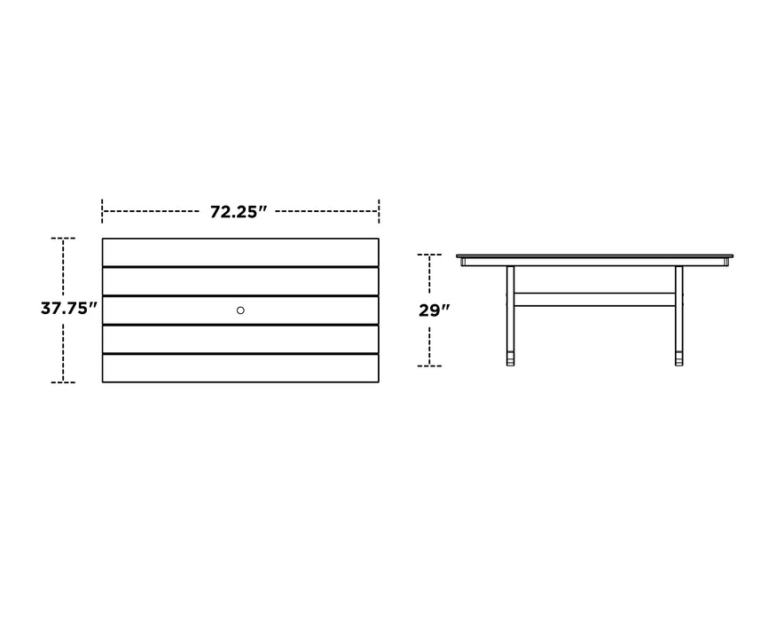 Polywood Polywood Farmhouse Trestle 37" x 72" Dining Table Dining Table