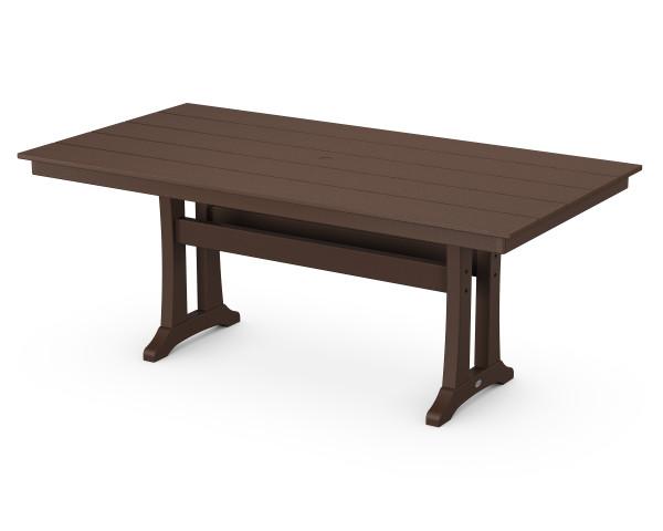 Polywood Polywood Farmhouse Trestle 37" x 72" Dining Table Mahogany Dining Table PL83-T1L1MA 190609013522