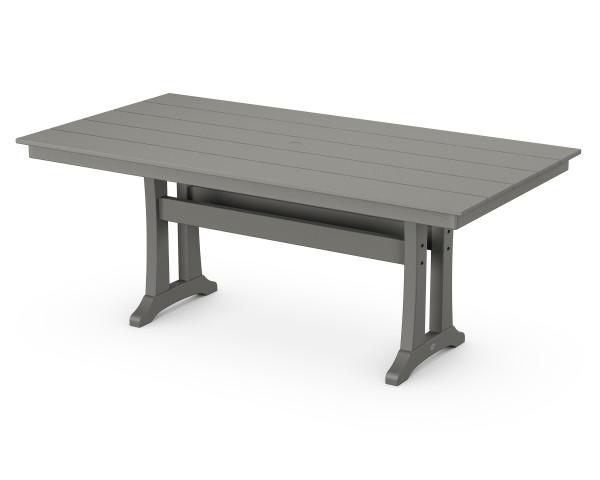 Polywood Polywood Farmhouse Trestle 37" x 72" Dining Table Slate Grey Dining Table PL83-T1L1GY 190609013515