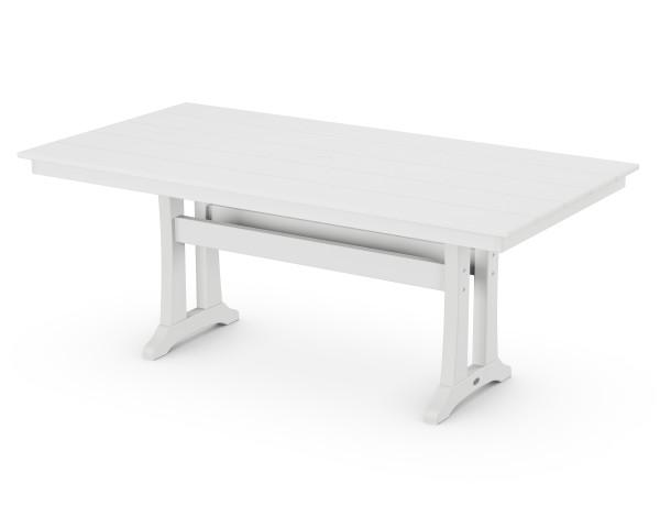 Polywood Polywood Farmhouse Trestle 37" x 72" Dining Table White Dining Table PL83-T1L1WH 190609013553