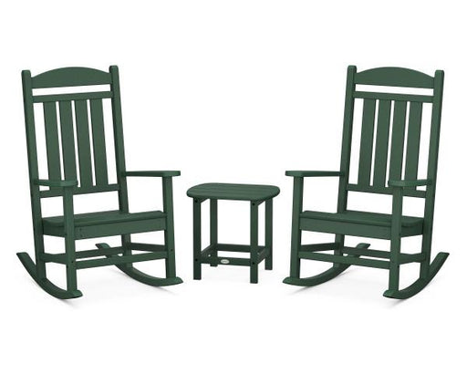 Polywood Polywood Green Presidential Rocker 3-Piece Set Green Rocking Chair PWS166-1-GR 190609007057