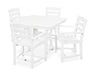 Polywood Polywood La Casa Cafe 5-Piece Farmhouse Trestle Arm Chair Dining Set White Dining Sets PWS437-1-WH 190609083617