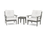 Polywood Polywood Lakeside 3-Piece Deep Seating Chair Set Slate Grey / Natural Linen Seating Sets PWS518-2-GY152939 190609143908