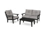 Polywood Polywood Lakeside 3-Piece Deep Seating Set Black / Grey Mist Seating Sets PWS519-2-BL145980 190609145612