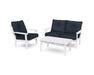 Polywood Polywood Lakeside 3-Piece Deep Seating Set White / Marine Indigo Seating Sets PWS519-2-WH145991 190609145551
