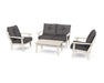 Polywood Polywood Lakeside 4-Piece Deep Seating Set Sand / Ash Charcoal Seating Sets PWS520-2-SA145986 190609145780