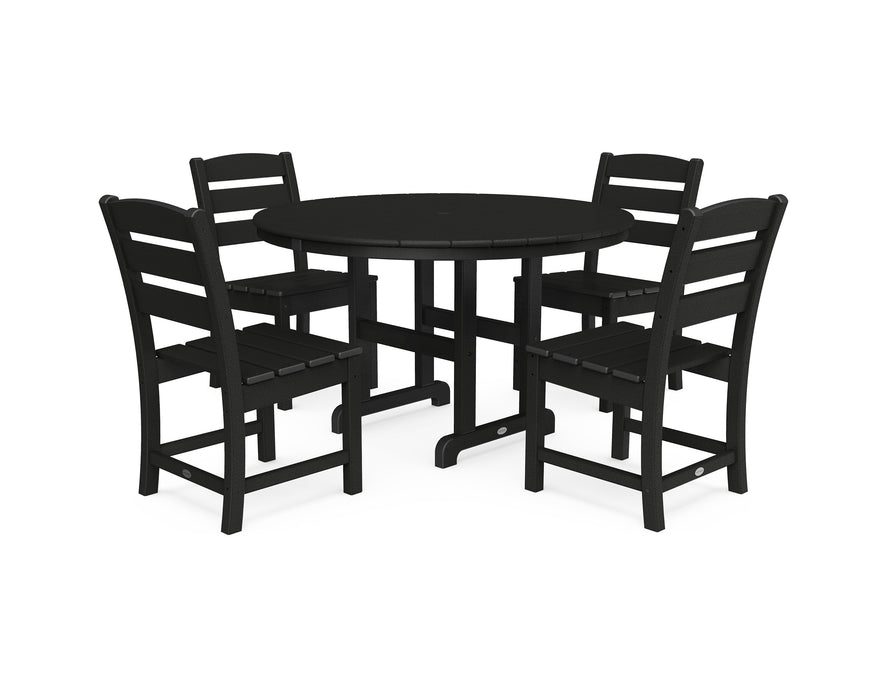Polywood Polywood Lakeside 5-Piece Round Side Chair Dining Set Black Dining Sets PWS517-1-BL 190609144080