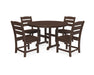 Polywood Polywood Lakeside 5-Piece Round Side Chair Dining Set Mahogany Dining Sets PWS517-1-MA 190609144110