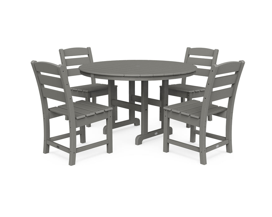 Polywood Polywood Lakeside 5-Piece Round Side Chair Dining Set Slate Grey Dining Sets PWS517-1-GY 190609144103