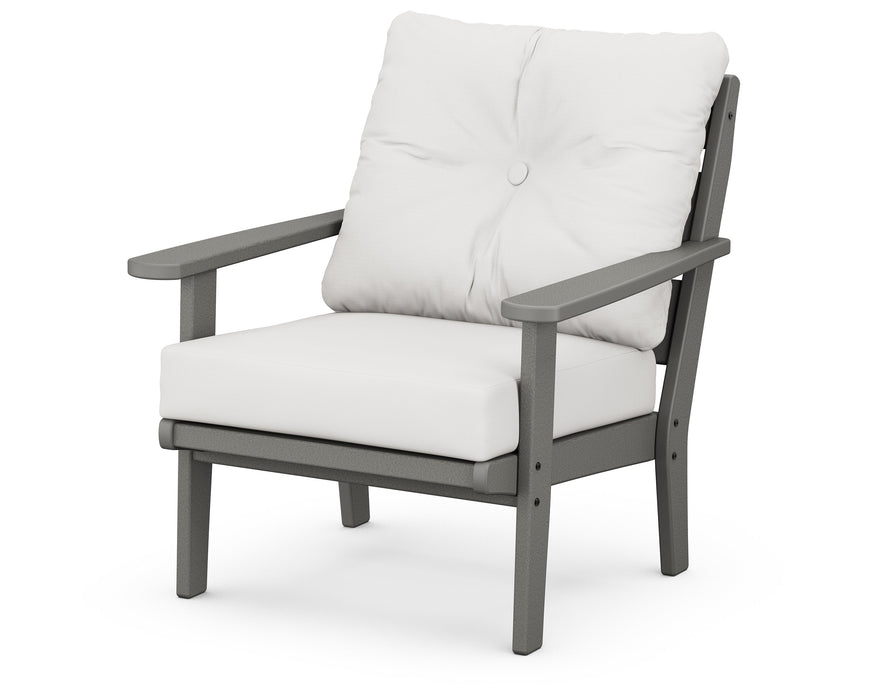 Polywood Polywood Lakeside Deep Seating Chair Slate Grey / Natural Linen Seating Chair 4411-GY152939 190609136726