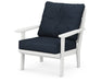 Polywood Polywood Lakeside Deep Seating Chair White / Marine Indigo Seating Chair 4411-WH145991 190609136764