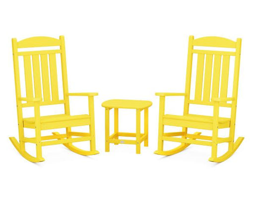 Polywood Polywood Lemon Presidential Rocker 3-Piece Set Lemon Rocking Chair PWS166-1-LE 190609038488