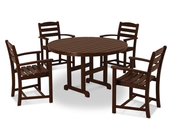 Polywood Polywood Mahogany La Casa Cafš 5-Piece Dining Set Mahogany Dining Sets PWS100-1-MA 845748031578