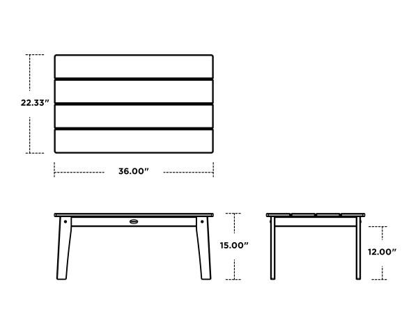 Polywood Polywood Mahogany Lakeside Coffee Table Mahogany Coffee Table CTL2336MA 190609140433