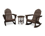 Polywood Polywood Mahogany Vineyard 3-Piece Adirondack Rocking Chair Set Mahogany Rocking Chair PWS408-1-MA 190609064449