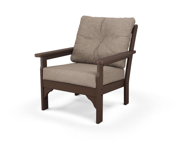 Polywood Polywood Mahogany Vineyard Deep Seating Chair Mahogany / Spiced Burlap Seating Chair GN23MA-146010 190609138355