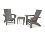 Polywood Polywood Modern 3-Piece Curveback Adirondack Set Slate Grey Adirondack Chair PWS420-1-GY 190609071768