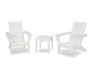 Polywood Polywood Modern Adirondack 3-Piece Set White Adirondack Chair PWS502-1-WH 190609133503