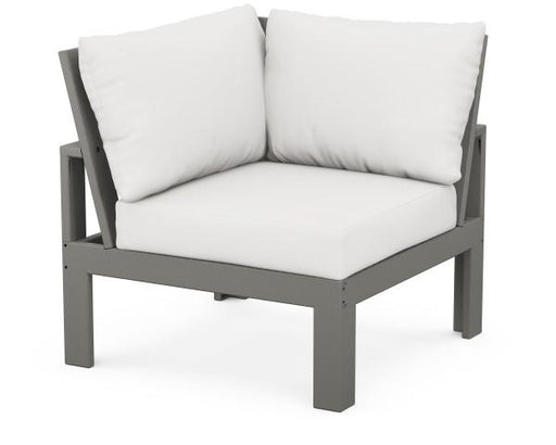 Polywood Polywood Modular Corner Chair Slate Grey / Natural Linen Sectional Corner Chair 4604-GY152939 190609136023