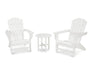 Polywood Polywood Nautical 3-Piece Adirondack Set White Adirondack Chair PWS498-1-WH 190609128882
