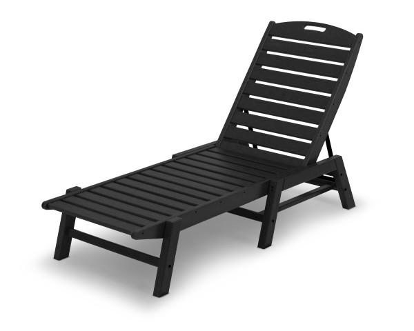 Polywood Polywood Nautical Chaise Black Chaise Lounger NAC2280BL 845748008129