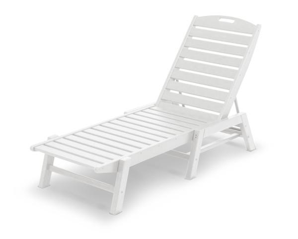 Polywood Polywood Nautical Chaise White Chaise Lounger NAC2280WH 845748008174