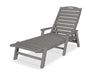 Polywood Polywood Nautical Chaise with Arms Slate Grey Chaise Lounger NCC2280GY 845748025546