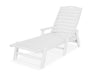 Polywood Polywood Nautical Chaise with Arms White Chaise Lounger NCC2280WH 845748001779