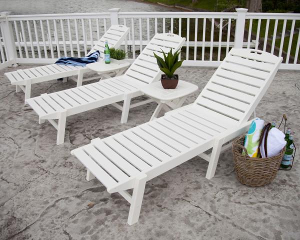 Polywood Polywood Nautical Chaise with Wheels Chaise Lounger