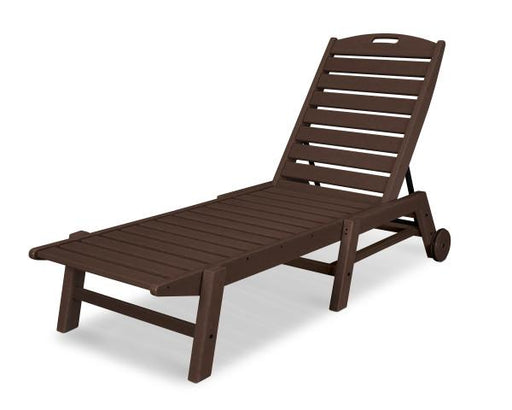 Polywood Polywood Nautical Chaise with Wheels Mahogany Chaise Lounger NAW2280MA 845748037341