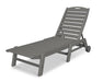 Polywood Polywood Nautical Chaise with Wheels Slate Grey Chaise Lounger NAW2280GY 845748055741