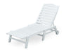 Polywood Polywood Nautical Chaise with Wheels White Chaise Lounger NAW2280WH 845748041799