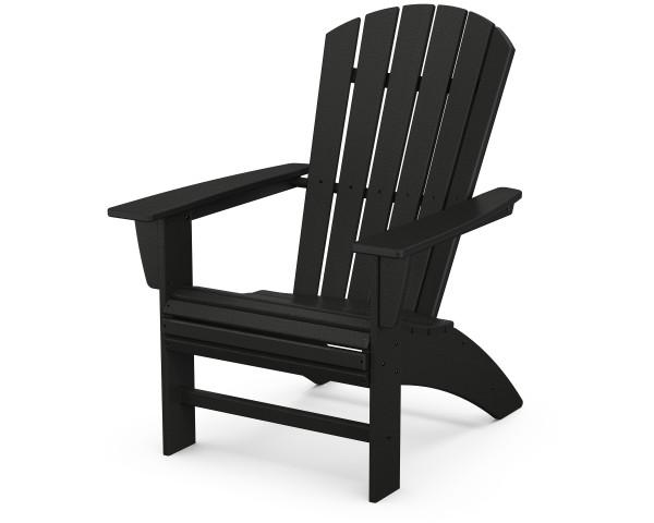 Polywood Polywood Nautical Curveback Adirondack Chair Black Adirondack Chair AD610BL 190609046384