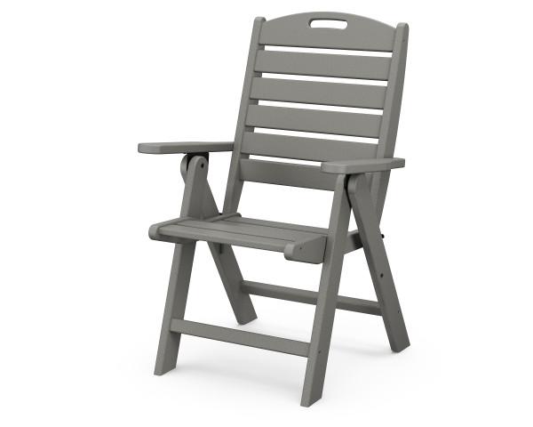 Polywood Polywood Nautical Highback Chair Slate Grey Highback Chair NCH38GY 845748024334